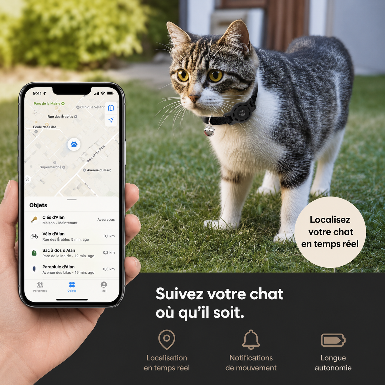 Collier Chat Compatible Tracker